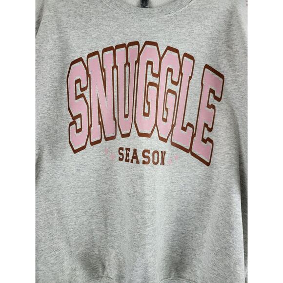 Gildan Heavy Blend Snuggle Season Sweatshirt XL Womens Gray Pullover Crew Neck - Picture 4 of 6